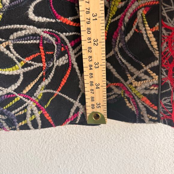 Boho Embroidered Coat Long Statement Artsy Jacket European Maximalist Womens M - Picture 11 of 12